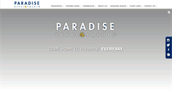 Desktop Screenshot of paradisedevelopments.com